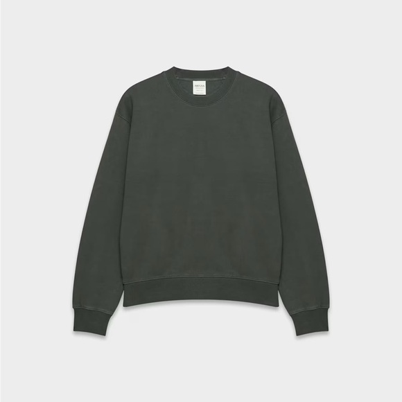 Aritzia Cozy Fleece Perfect Crew Sweatshirt in Faded Coal Grey - Picture 2 of 6